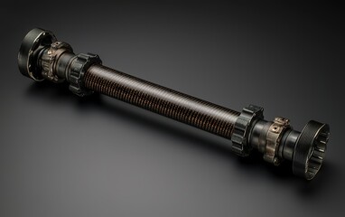 Poster - Detailed view of a mechanical component displayed on a dark surface highlighting its intricate design and engineering precision