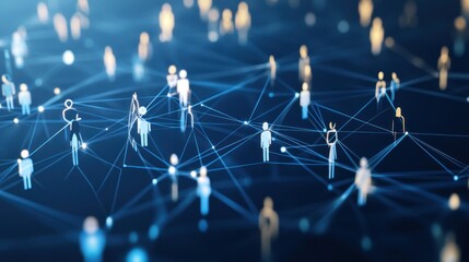 Network of People Connected by Lines