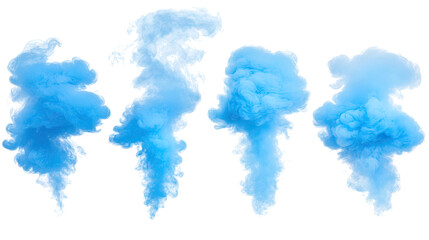 Poster - Blue Smoke Vapor Collection on a Transparent Background Generative AI