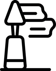 Poster - Simple vector of a windsock blowing in the wind, indicating the direction of the wind