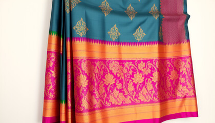 Banarasi saree with beautiful texture and hand work on it.