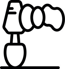 Poster - simple line vector icon of a kitchen appliance standing on a countertop, representing a food mixer