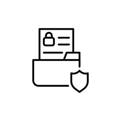 Poster - Confidential document outline icons, minimalist vector illustration ,simple transparent graphic element .Isolated on white background