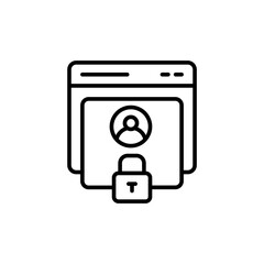 Poster - Secure profile outline icons, minimalist vector illustration ,simple transparent graphic element .Isolated on white background