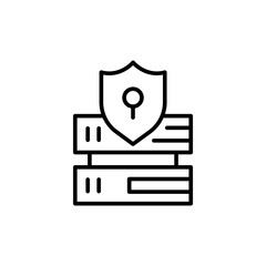 Poster - Secure storage outline icons, minimalist vector illustration ,simple transparent graphic element .Isolated on white background