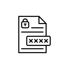 Poster - Confidential file outline icons, minimalist vector illustration ,simple transparent graphic element .Isolated on white background