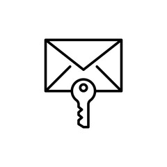 Poster - Confidential mail outline icons, minimalist vector illustration ,simple transparent graphic element .Isolated on white background