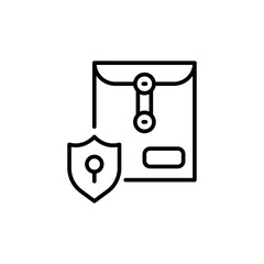 Poster - Confidential document outline icons, minimalist vector illustration ,simple transparent graphic element .Isolated on white background