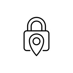 Poster - Confidential location outline icons, minimalist vector illustration ,simple transparent graphic element .Isolated on white background