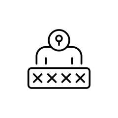 Poster - User password outline icons, minimalist vector illustration ,simple transparent graphic element .Isolated on white background