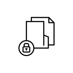 Poster - Confidential file outline icons, minimalist vector illustration ,simple transparent graphic element .Isolated on white background