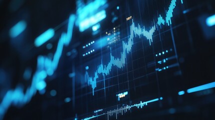 Poster - Blue Stock Market Chart  Data