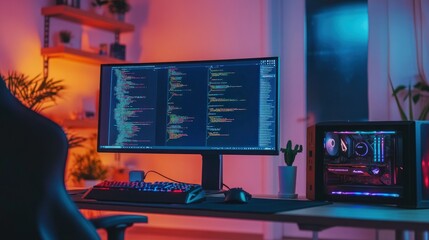 Poster - Gaming Setup with RGB Lighting