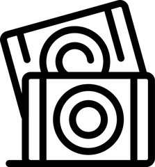 Poster - Simple line drawing of an open condom box with a condom resting on top, representing safe sex practices
