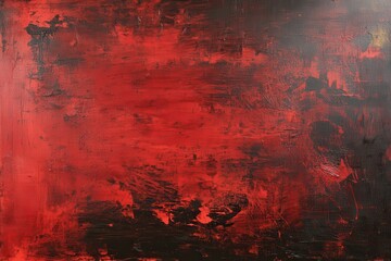 Poster - Scarlet strokes on the canvas surface