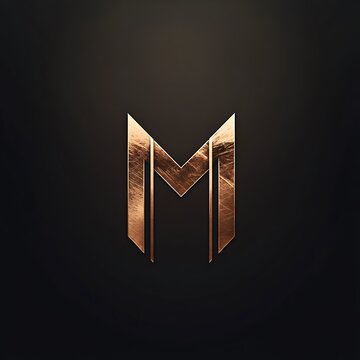 Artistic Bronze M Minimalist Logo Design Modern Branding Showcase image