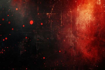 Poster - Red and black gradient shift over a textured abstract background highlighted by radiant light, illuminated features, and a blank template, complemented