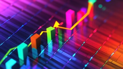 Poster - Upward Trend,  Financial Growth,  3D Chart