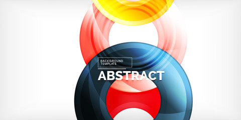 Poster - Bright colorful circles with light effects. Abstract background