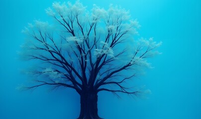 Aufkleber - Vibrant blue background with a balance of contrasting elements creates visual interest in this striking composition.