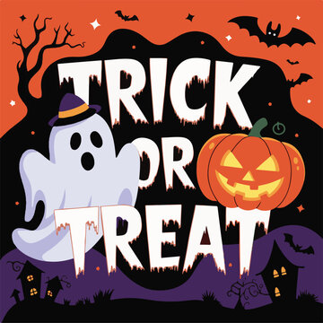 Trick or Treat Halloween SVG T-Shirt Design Graphic Halloween T-Shirt