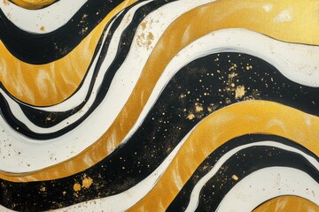 Poster - Stylized artwork featuring flowing motifs in golden, dark, and light shades