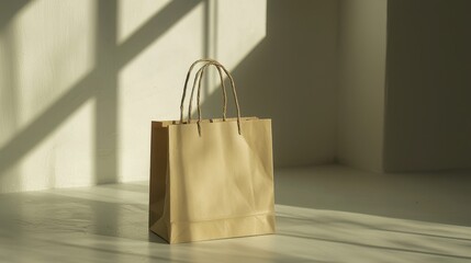 Poster - Isolated Paper Shopping Bag with Soft Shadows