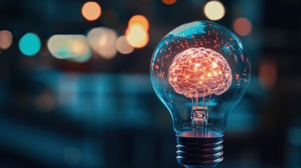 Poster - Brain in Light Bulb