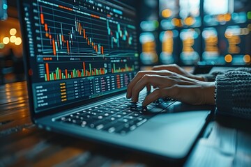 Poster - Stock Market Analysis on Laptop