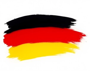 Aufkleber - Abstract German flag made with a paint brush stroke on an isolated white background PNG image.