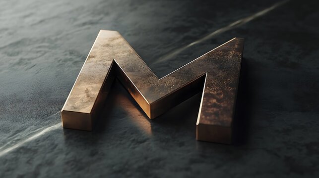 Bronze M Logo Minimalist Design Sleek Contemporary Branding Inspiration picture