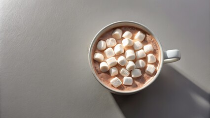 Poster - A cozy mug of hot chocolate topped with fluffy marshmallows.