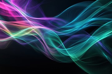 Poster - Vibrant motion design featuring colorful cubes and spiral styles on a dark canvas, continuous vertical movement for phones and mobile screens – abstract shades in green, blue, and purple
