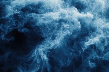 Poster - Mysterious mist floating across the sky on luminous surface, dynamic vibrant background wave animation in endless flow for displays or monitors