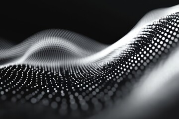 Poster - Vibrant motion backdrop: round spots in light on dark currents with continuous flow overlay for portrait monitors or computer displays