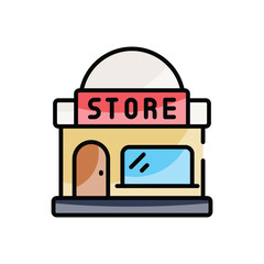 Retail Store Building vector icon