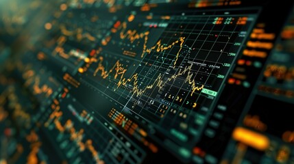 Poster - Stock Market Data on Screen