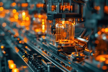 Poster - Industrial Production Line with Glass Jars