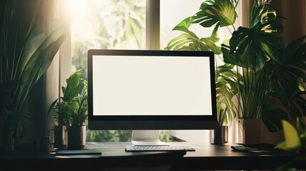 Poster - Modern Desktop with Blank Screen