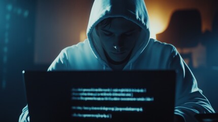 Poster - Hacker Working on Laptop