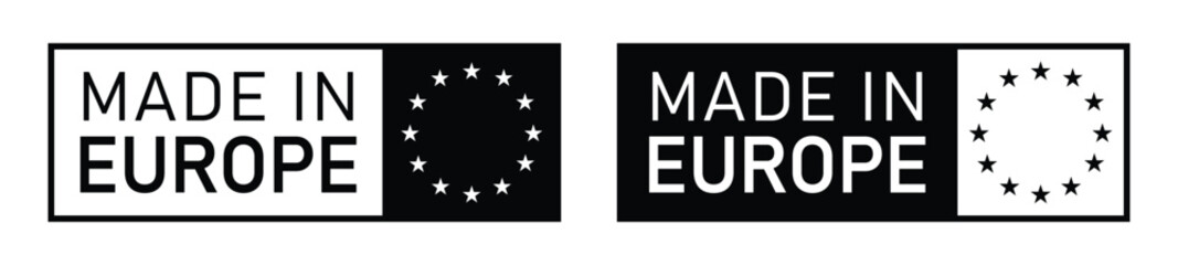 Made in europe set icon, vector illustration