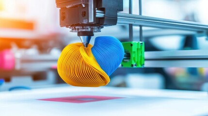 Poster - Intricate 3D Printer Fabricating Mechanical Components