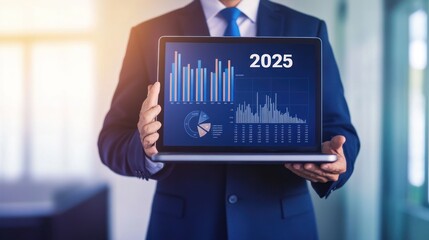 Poster - Businessman Presenting 2025 Data Analysis
