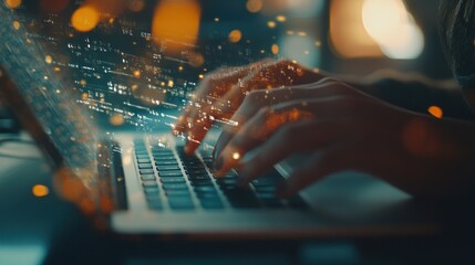 Poster - Typing on a Laptop