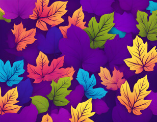 Wall Mural - colorful violet leaves countries with cool isolated pop art style background