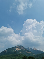 Canvas Print - This is Bukhansan Mountain in Seoul, South Korea.