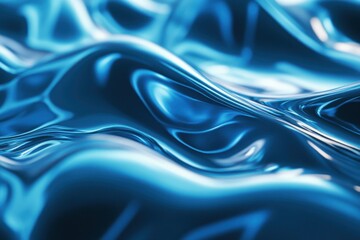 Poster - Blue-hued reflection flow gradient, motion graphic energy background layer effect in continuous loop for display or computer