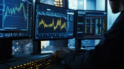Poster - Analyst Working on a Stock Market Chart