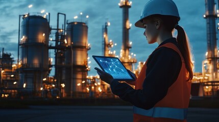 Poster - Engineer Working at the Refinery