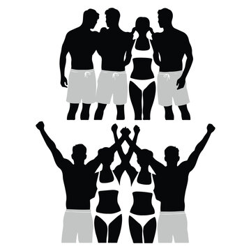 Group of swimmers standing together